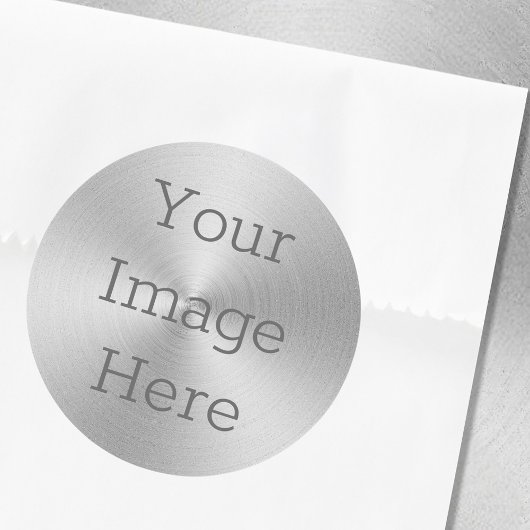 Sticker Rond Créez votre propre Radial Argent Métallisé Brossé