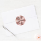 Sticker Rond Créez Votre Propre Radial Brossé Rose Gold Métalli (Enveloppe)