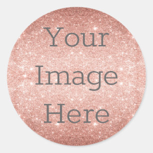 Sticker Rond Créez votre propre Rose métallique Parties scintil