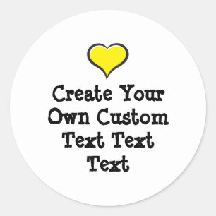 Sticker Rond Créez votre propre texte personnalisé sur fond bla