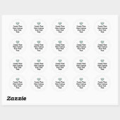 Sticker Rond Créez votre propre texte personnalisé sur fond bla (Feuille)