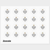 Sticker Rond Créez votre propre texte personnalisé sur fond bla (Feuille)