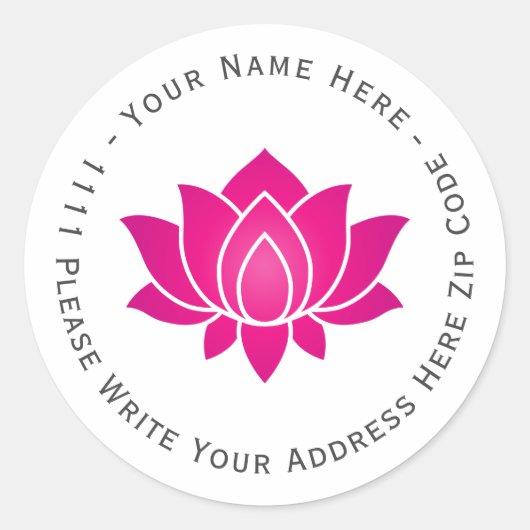 Sticker Rond Créez vous-même le symbole Fleur de Lotus Blooming (Devant)