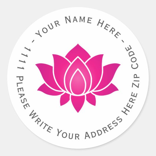 Sticker Rond Créez vous-même le symbole Fleur de Lotus Blooming (Devant)