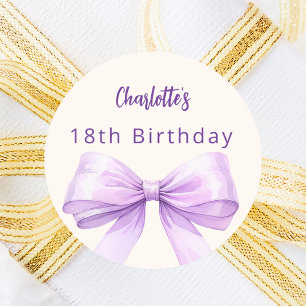Sticker Rond Crème arc violet lavande Anniversaire