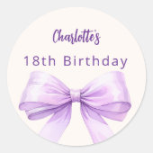 Sticker Rond Crème arc violet lavande Anniversaire (Devant)