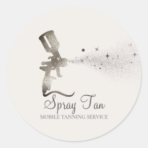 Sticker Rond Crème bronzante Brosse pneumatique de bronzage mob