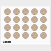 Sticker Rond Crème Brown Parties scintillant Glitzy ananas Spar (Feuille)