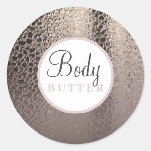 Sticker Rond Crème Corporelle Moderne Abstraite Rose Doré Rose