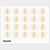 Sticker Rond Crème d'Ananas Doré Élégance Tropicale de Mariage (Feuille)