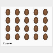 Sticker Rond Crème de chocolat Oeuf de Pâques Candy Oeufs de no (Feuille)