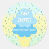 Sticker Rond Crème de glace 2ème anniversaire (Devant)