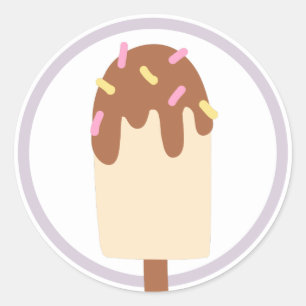 Sticker Rond Crème de glace Anniversaire Fête Favoriser