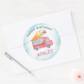 Sticker Rond Crème de glace Anniversaire Joyeux Anniversaire (Enveloppe)