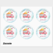 Sticker Rond Crème de glace Anniversaire Joyeux Anniversaire (Feuille)