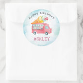 Sticker Rond Crème de glace Anniversaire Joyeux Anniversaire (Sac)