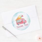 Sticker Rond Crème de glace Anniversaire Merci (Enveloppe)