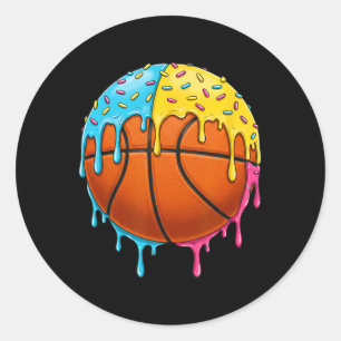 Sticker Rond Crème De Glace Basketball Drivers With Colorful Sp