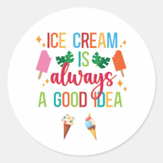 Sticker Rond Crème de glace sociale