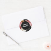 Sticker Rond Crème d'or rose noir vachette (Enveloppe)