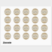 Sticker Rond Crème Empreinte de léopard Glitzy Sparkle (Feuille)