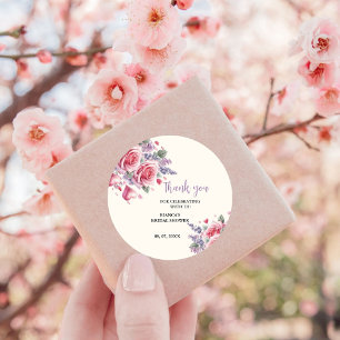 Sticker Rond Crème glacée aquarelle Merci Shower de mariage
