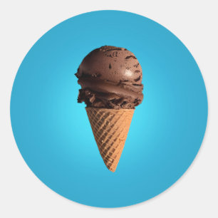 Sticker Rond Crème glacée au chocolat