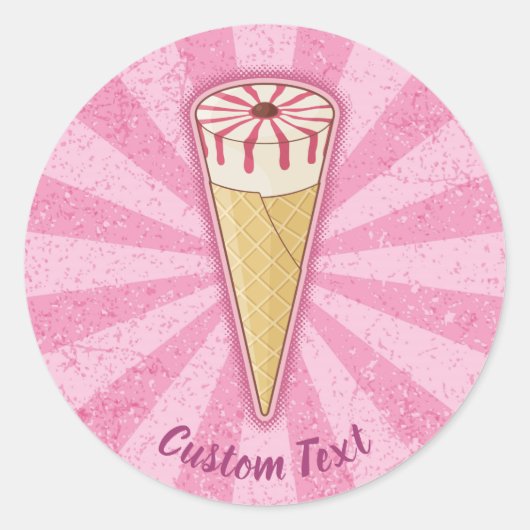 Sticker Rond Crème glacée au cône de sucre (Devant)