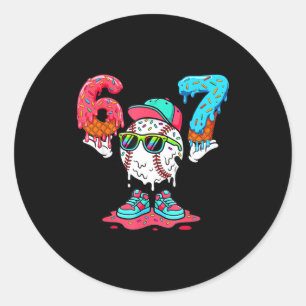 Sticker Rond Crème glacée baseball Drip Numéro 67 Joueur 67e an