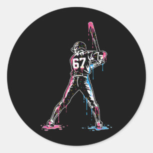 Sticker Rond Crème glacée Bysebyll Drip 67 garçons et filles By