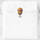 Sticker Rond Crème glacée citrouille avec arroses (Sac)