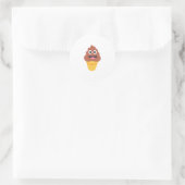Sticker Rond crème glacée cône émoji (Sac)