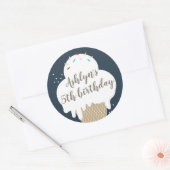 Sticker Rond Crème glacée Cone Marine Blue Anniversaire de enfa (Enveloppe)