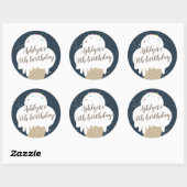 Sticker Rond Crème glacée Cone Marine Blue Anniversaire de enfa (Feuille)