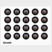 Sticker Rond Crème glacée cône Scoops Drapeau américain 4th O (Feuille)