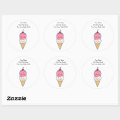 Sticker Rond Crème glacée Cute Kawaii (Feuille)