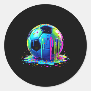 Sticker Rond Crème glacée de football qui coule pour garçons fi