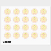 Sticker Rond Crème glacée douce Toppers/Stickers Cupcake Annive (Feuille)