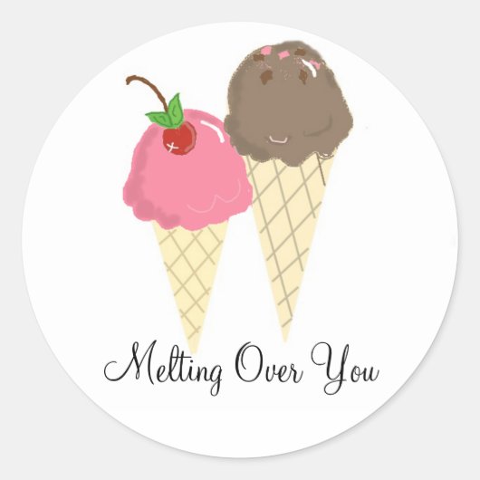 Sticker Rond Crème Glacée - Fondue Sur Vous (Devant)