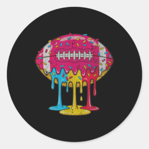 Sticker Rond Crème Glacée Football Drip Fan Sprinkles Jour de M