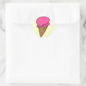 Sticker Rond Crème glacée fraise ! (Sac)