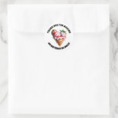 Sticker Rond Crème glacée gaufre cône fraise garnitures enfants (Sac)