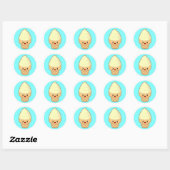 Sticker Rond Crème glacée Kawaii (Feuille)