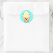Sticker Rond Crème glacée Kawaii (Sac)