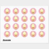 Sticker Rond Crème glacée Kawaii (Feuille)
