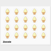 Sticker Rond Crème glacée Kawaii (Feuille)