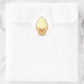 Sticker Rond Crème glacée Kawaii (Sac)