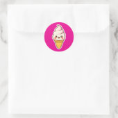 Sticker Rond Crème glacée Kawaii douce (Sac)