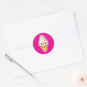 Sticker Rond Crème glacée Kawaii douce (Enveloppe)