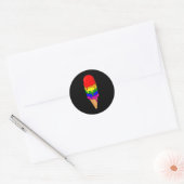Sticker Rond Crème glacée LGBT Prith Moth LGBTQ Rainbow Flag (Enveloppe)
